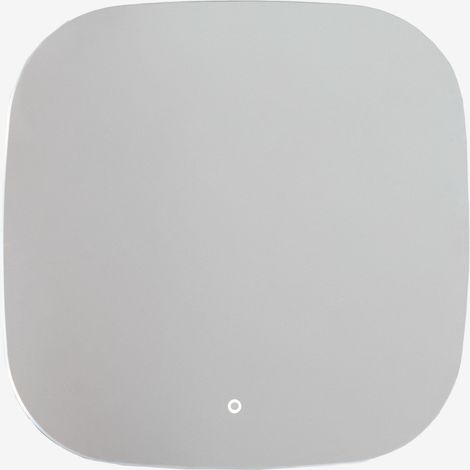 SKLUM Quadratischer Spiegel 75x75 cm für Badezimmer mit LED-Licht und Antibeschlag Riben Silberbeschichtet