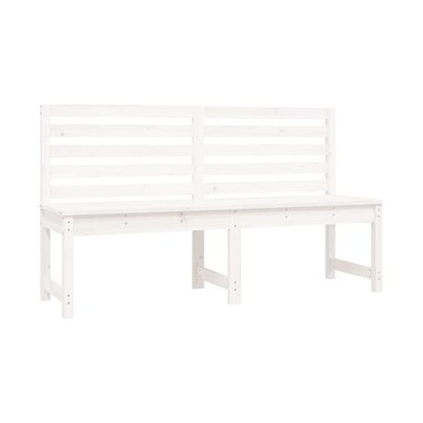 Banc de jardin, Banc d'extérieur, Banquette moderne blanc 157,5 cm bois massif de pin NKK84268 (1/5)