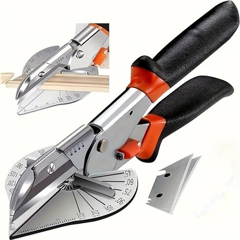 Cortador de ingletes ajustable de 45 a 135 grados - Multiherramienta profesional para PVC, plástico y molduras - Negro (1/5)