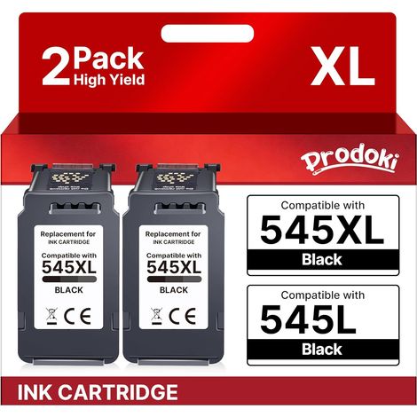 PG-545XL PG 545 XL Noir Cartouche d'encre Remplacement pour Canon 545 Cartouche XL pour Pixma MX495 TS3150 TS3350 TS3151 TS3351 MG2550S MG2555S MG3050 MG2950 MG3051 MG2450 MG2500 TR4550 TR4551 (1/5)