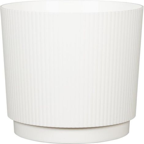 Cache-pot rond - GARDEN ID - Lino - Ø 25 - 7 L - H 22 cm - Blanc