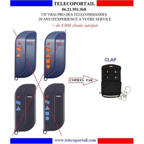 CLAP TELECOMMANDE COPIEUSE MULTIFREQUENCE FAAC TLM2 TLM4 433 868 MHZ (1/2)