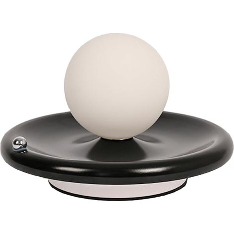 Lampe de table LED rechargeable avec interrupteur tactile, abat jour rond en verre, alimentation USB, éclairage intérieur moderne