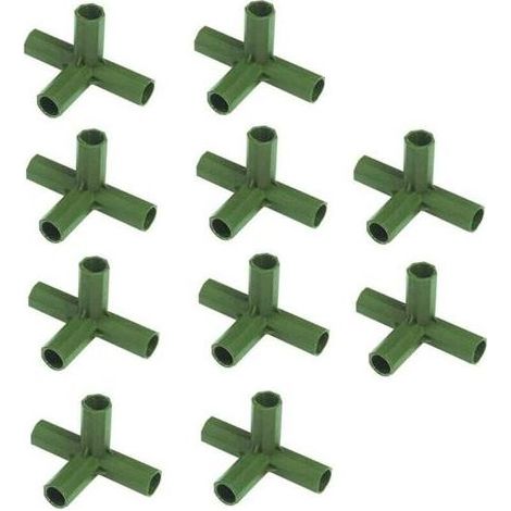 Connecteur pour structure de serre, connecteur pour mobilier de serre, 10 accessoires de connexion pour structure de jardin, support stable de 16 mm pour structure de serre (angle droit à 4 voies) (1/4)