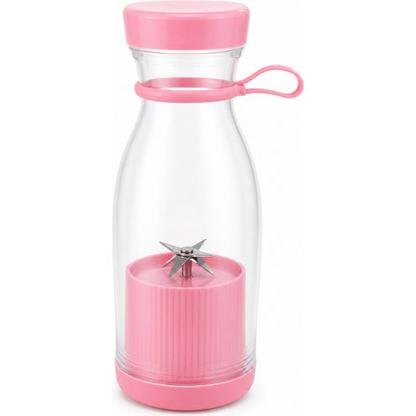 Blender Électrique Portable Rechargeable avec Lames, Rose (1/5)