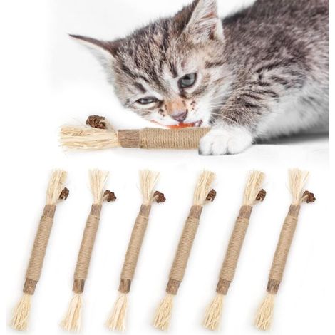 Lot de 6 friandises à mâcher Silvervine Matatabi naturelles pour chat, jouets pour chat (1/5)