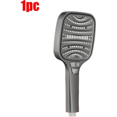 Pommeau de douche turbo à 8 modes (gris, 1 pièce), grand panneau de 12 cm, économe en eau, filtre ABS épais anti-explosion. (1/5)