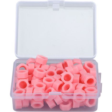 100 anneaux de code dentaire en silicone pour identification d'instruments - Lot de 100 pièces - Rose (1/5)