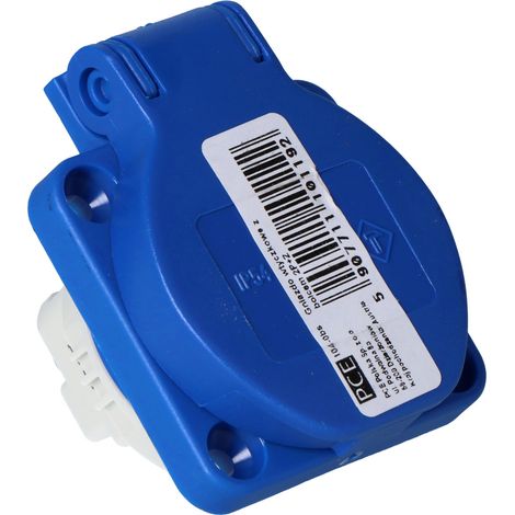 Enchufe monofásico para panel P-Nova 16A 230V 2P+Z con clavija, azul, bo (1/4)