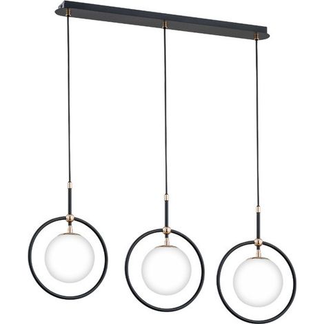 Suspension AKIRA minimaliste triple noire 3xE14 Alfa (1/3)