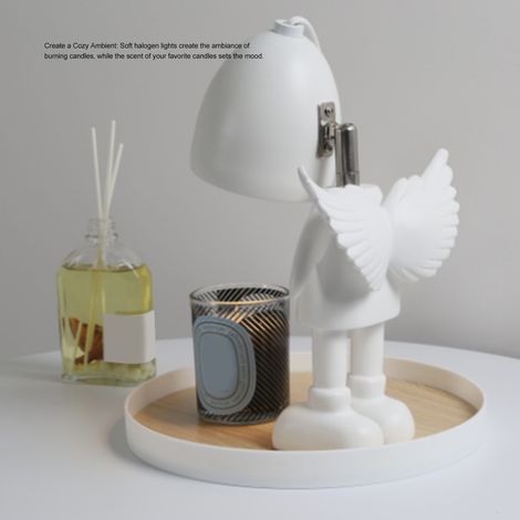 Lampe chauffe-bougie pour fonte de cire par le haut, lampe d'aromathérapie 220 V, prise AU, robot blanc avec balançoires (1/5)