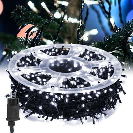 Jiubiaz 200M LED Lichterkette 1000LEDs 8 Modi mit Memory Funktion, Weihnachten Party Garten Bedienung Funkelnder Sterneffekt Deko Kaltweiß (1/5)