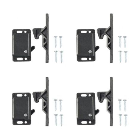 Lot de 4 serrures de porte d'armoire en ABS avec mécanisme de loquet à poussoir, serrures sécurisées pour placard et tiroir pour caravane, camping-car, bureau, installation facile (1/5)