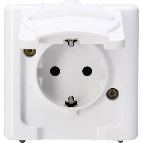 Prise 2P+T avec clapet 103302007 BlueElectric blanc arctique (1/2)