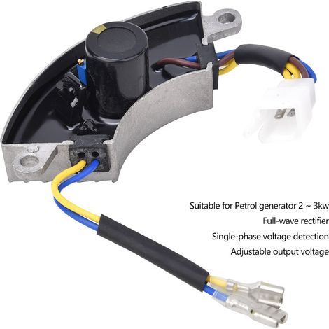 Régulateur de tension AVR monophasé 2 kW pièce pour groupe électrogène essence avec boîtier aluminium (1/5)