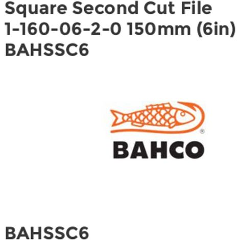 Square Second Cut File 1-160-06-2-0 150mm (6in) BAHSSC6