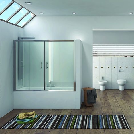 Box per vasca da bagno 170-175cm con due ante scorrevoli KV05 kamalu