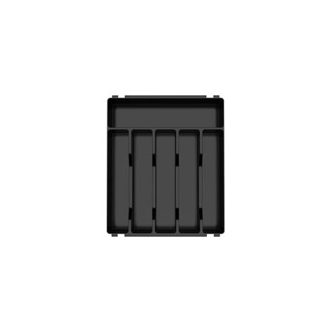 Range Couverts pour Tiroir,6 Compartiments,Organisateur Couverts Tiroir Cuisine,Plastique Rangement Couvert pour Cuillères Fourchettes Couteaux Vaisselle,Robuste,Facile nettoyer,Noir