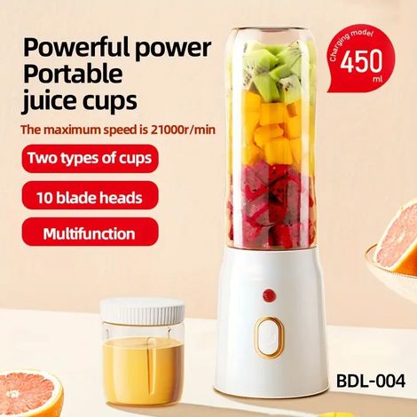 Tragbarer Entsafter, multifunktionaler Entsafter für Zuhause, wiederaufladbarer Mini-Babynahrungszerkleinerer, Eisbecher für Säfte.