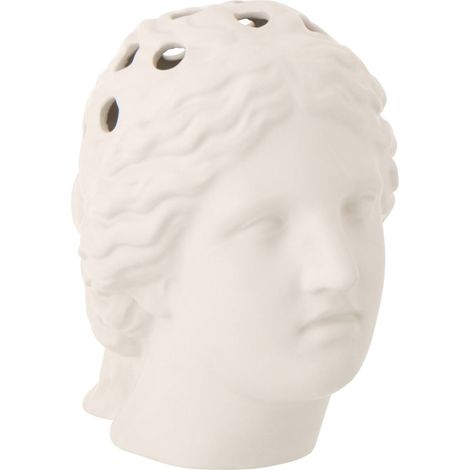 Vase tête de femme blanc en poterie - Blanc (1/3)