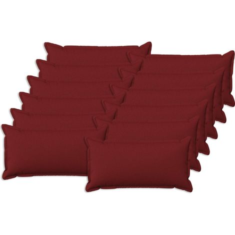 vidaXL Cushion with Pillow HOUTEN 12 pcs Wine Red Faux Linen (1/5)
