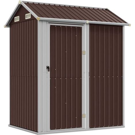 Pergola de jardin marron, mesurant 192 x 152,5 x 237 cm, en acier galvanisé. (1/5)