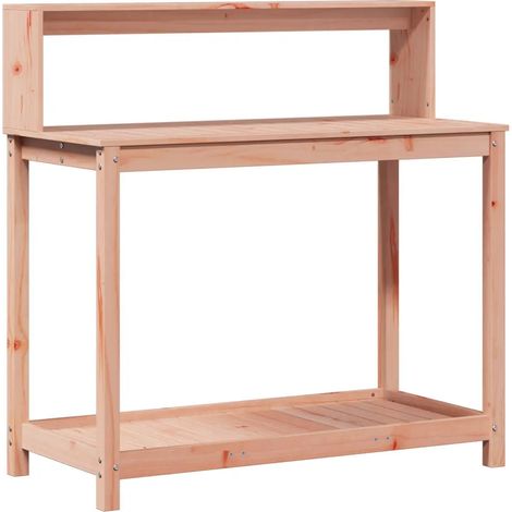 Table de rempotage avec étagères 108 x 50 x 109 cm robuste et ventilée style contemporain en bois massif de douglas (1/5)