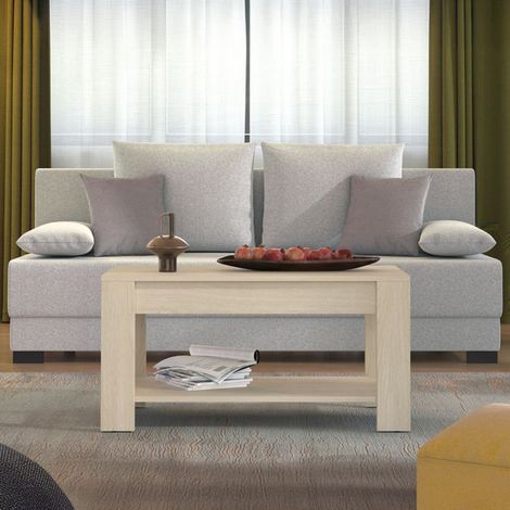 Couchtisch Signa, 1 Fach, rechteckig, Ablage in Eiche-Optik, 90x50x46h cm, Braun Eiche (1/5)