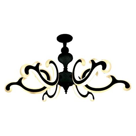 Lampadario a Led Lampada a Sospensione 80w 3000k Moderno Nero