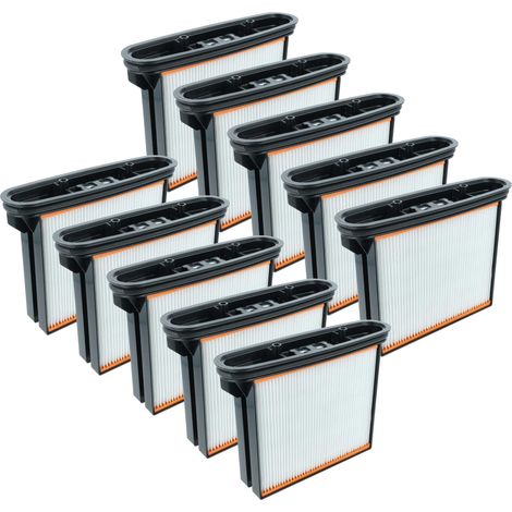 vhbw 10x Filtro plisado plano F8 reemplaza Bosch 2607432014 para aspiradora industrial, seco y húmedo - Elemento filtrante