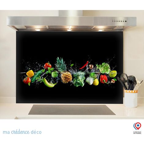 Fond de hotte : Bain de fruits et légumes - Verre trempé - 90 cm - 60 cm (1/5)