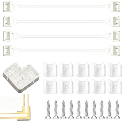Connecteurs pour Bande LED COB,Connecteurs de Bande LEDs Sans Soudure,Fils D'extension Double Extrémité,Connecteurs en L,pour 10MM 2 Pin LEDs Light (1/5)