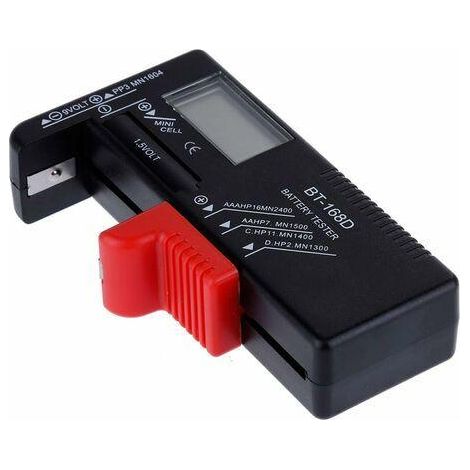 Battery Tester - Digital Voltage Display For AAA AA C D And Button Cells - 1.5 V Batteries - Single Unit (1/5)