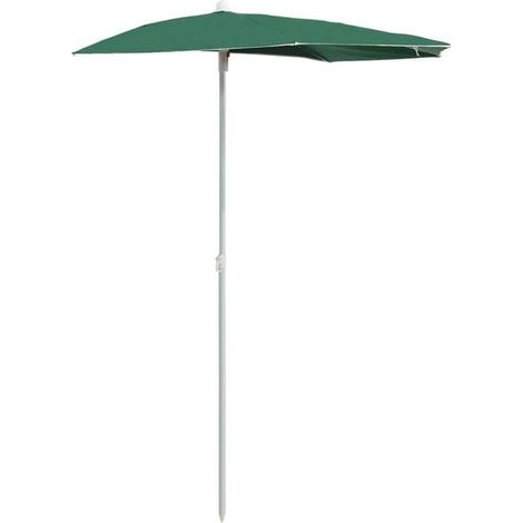 Parasol de jardin demi-hauteur, avec poignée, 180 x 90 cm, vert (1/5)