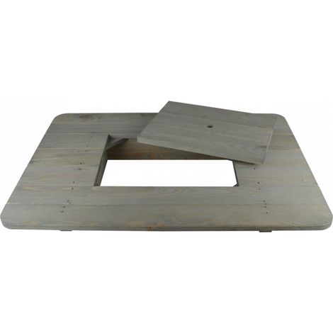 Plateau en bois - 57,4 x 78 x 7,5 cm - Gris - Livraison gratuite (1/5)