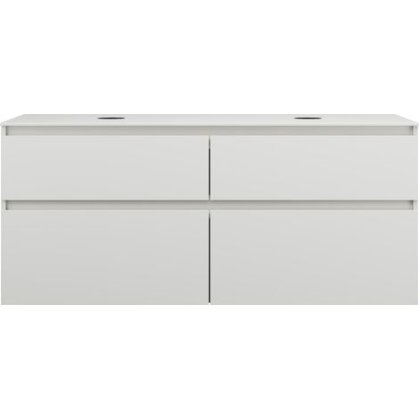 burgbad Lin20 mueble bajo para lavabo con consola, 2 huecos para