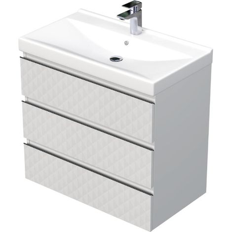 Cube Way 80x71x46 cm mobile da bagno sospeso con lavabo e pannello di copertura, bianco opaco (CUBE3D46803ZBVER)