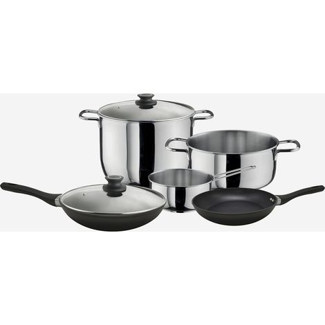 Set batteria 7 pezzi inox antiaderente induzione Free