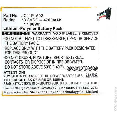 NX - Batterie tablette 3.8V 4700mAh - C11P1502 (1ICP3/108/118)C11P1517 (1ICP3/1 (1/3)
