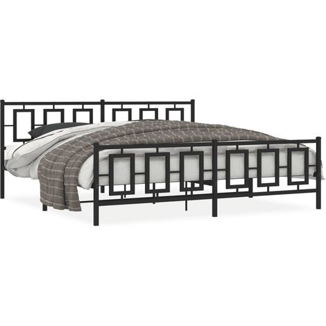 Maison Exclusive - Giroletto con Testiera e Pediera Metallo Nero 193x203 cm (1/5)