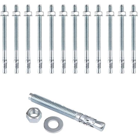 M10 Einschlaganker – 12er-Pack – Verzinkter Stahl – Hochleistungs-Betonbefestigung – Geländer und Maschinen – 10 mm Durchmesser (1/5)