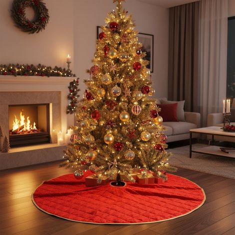 Sotto albero natalizio in tessuto per base albero natalizio -Verde (1/4)