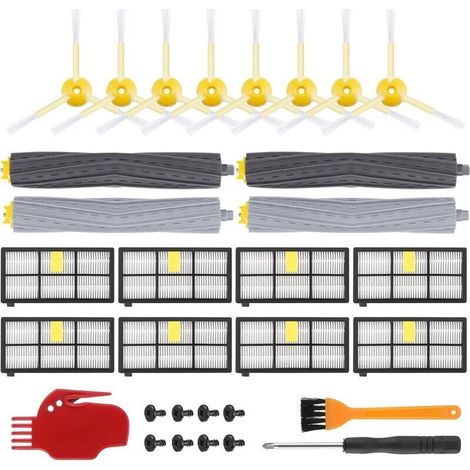 Kit Pièces Accessoires pour Aspirateur ,2 Jeux de Brosses en Caoutchouc,8 Filtre,8 Brosses Latérale (1/5)