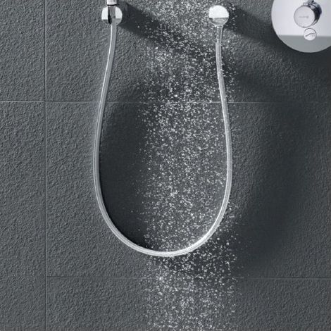 SUPARAFLEX SILBER Brauseschlauch L Metalleffekt, konischen Muttern chrom (1/5)