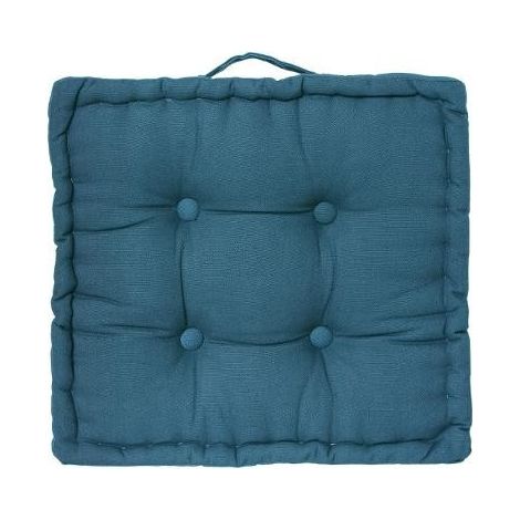 Coussin de sol 40 x 40 x 8 cm Atmosphéra - Bleu Canard