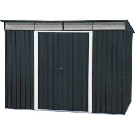 Duramax - caseta jardín - TOP SHED PENTROOF 8X6 - Metal - color gris antracita (1/4)