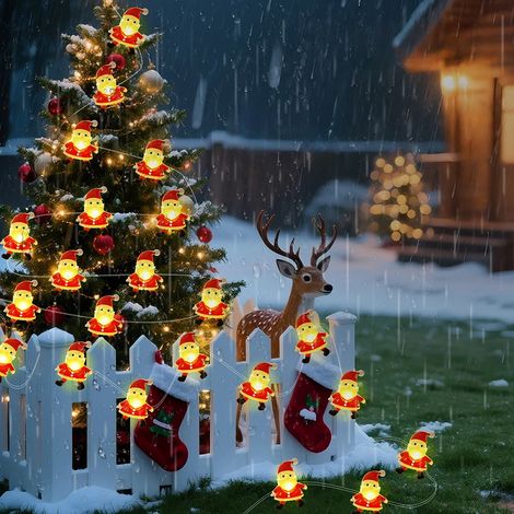 Guirlande lumineuse décorative festive, mini guirlande lumineuse mignonne en forme de Noël, 5 mètres de long avec 50 lumières (1/4)