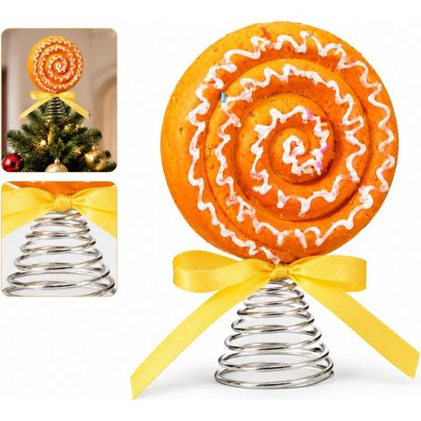 1 Pc Cime de Sapin Noel Sucette Glacee 10 x 13 cm Metal et Mousse Deco Sapin Noel Fete Hiver Vitrine Boutique Maison Cadeau (1/5)