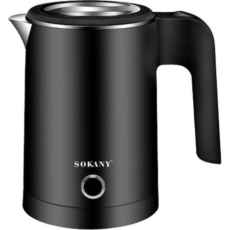 Bouilloire Électrique - 0.5 L - 600w - Ebullition Rapide - Base À 360° - Double Paroi - Intérieur Inox - Arrêt Automatique Et Protection Contre La Surchauffe - Sans Bpa - Noire (1/5)