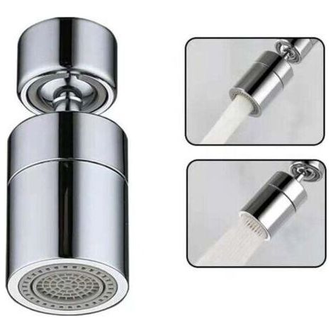 Aérateur de Robinet(Argent), 360° Pivotant Embout Robinet Cuisine, 2 Modes Mousseur Robinet Economie Eau, Brise jet Filtre Robinet Cuisine Salle De Bain lavabo, (1/5)